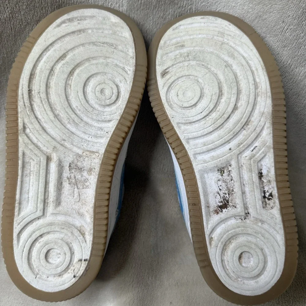 Nike‎ Boys Sz 12 C Force 1 Low EasyOn Little Kid's  Childs White Aquarius Blue